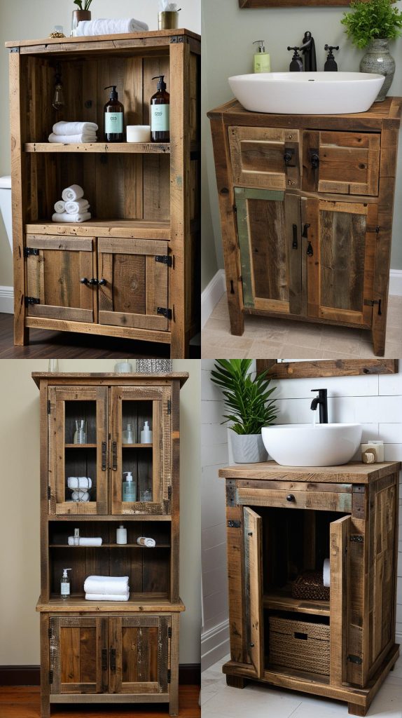 2. Reclaimed Wood Cabinet-Bathroom Cabinets