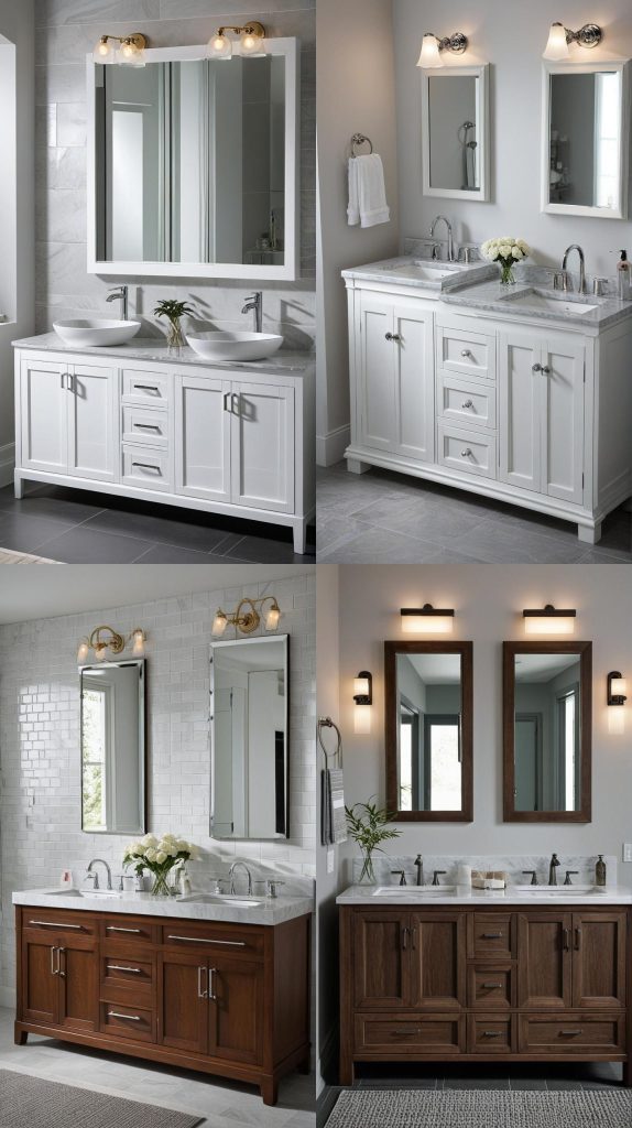 6. Double Sink Vanity-Bathroom Cabinets