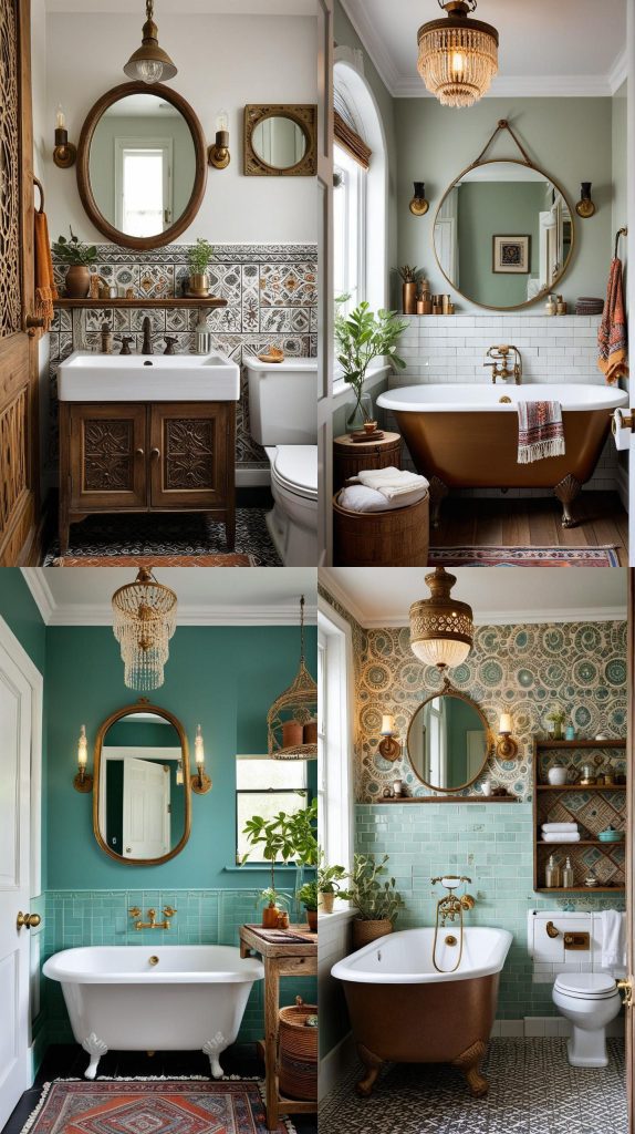 15. Vintage Fixtures-Boho Bathroom