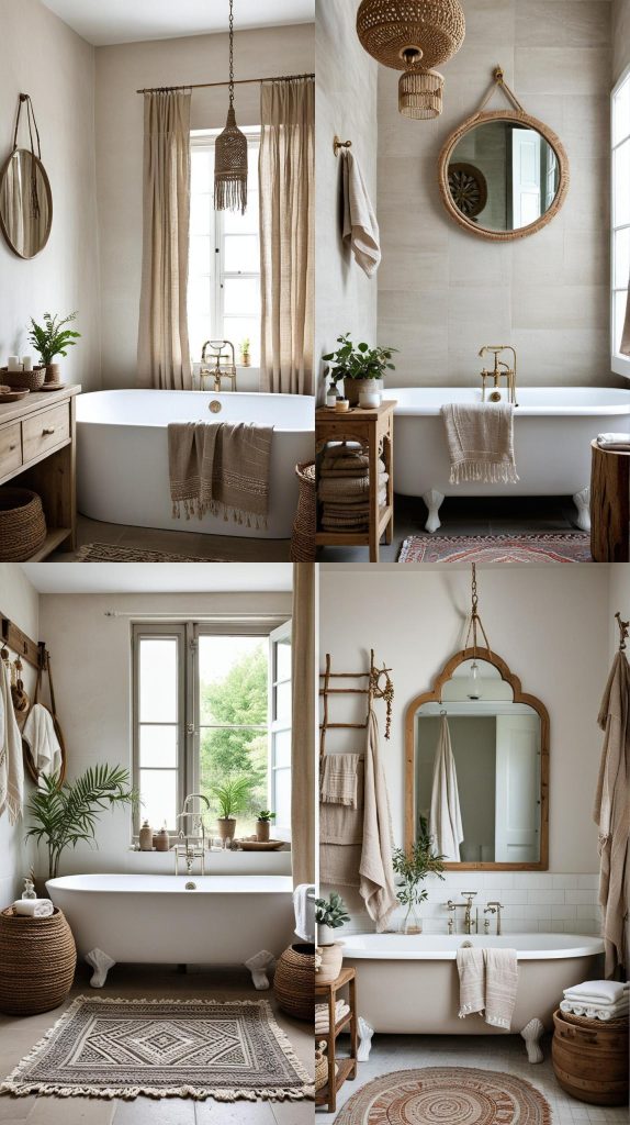 21. Linen Textiles-Boho Bathroom