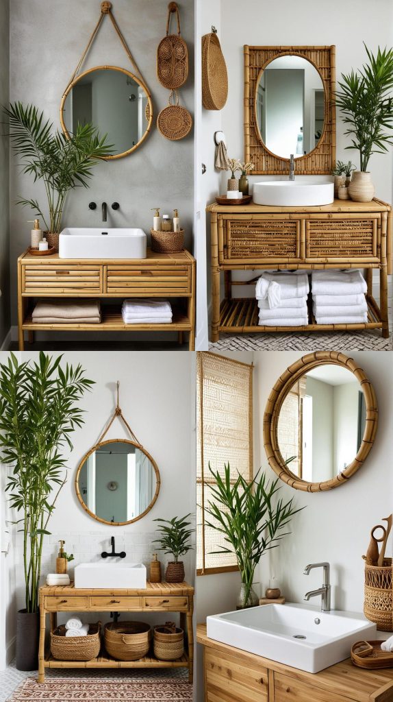 25. Bamboo Accessories-Boho Bathroom