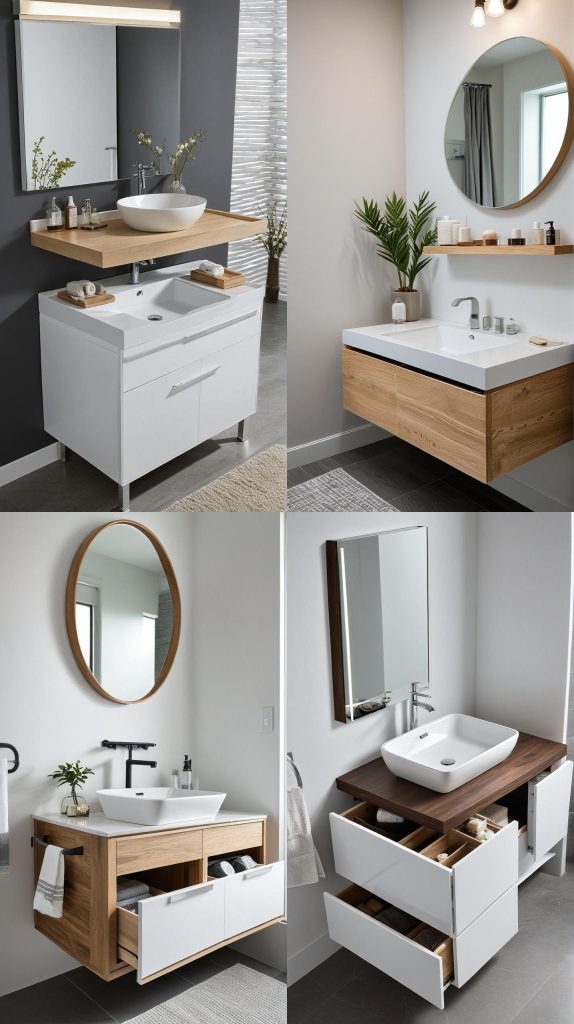 1. Minimalist Floating Vanity-Bathroom Vanity With Sink