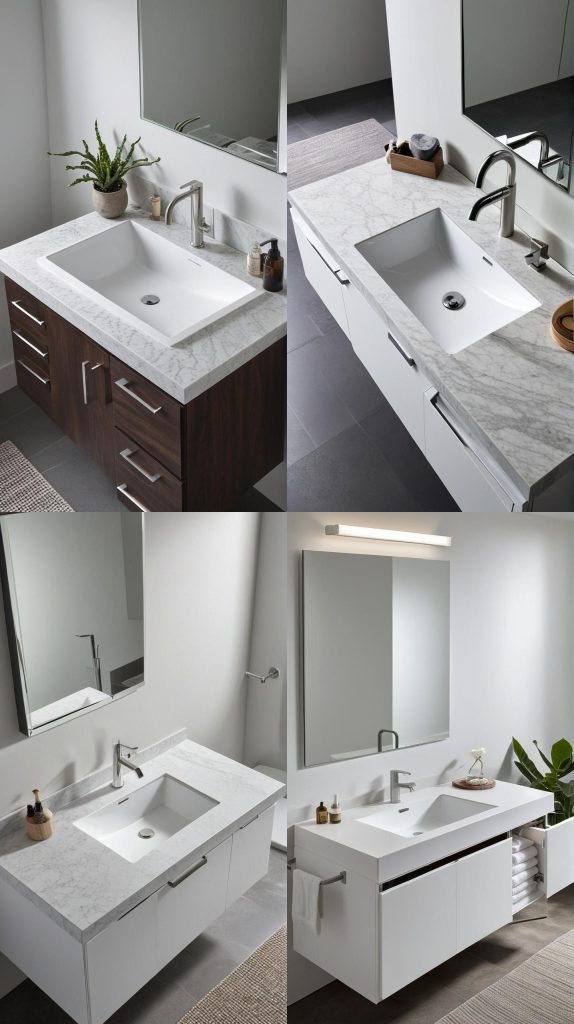 11. Integrated Sink and Countertop-Bathroom Vanity With Sink