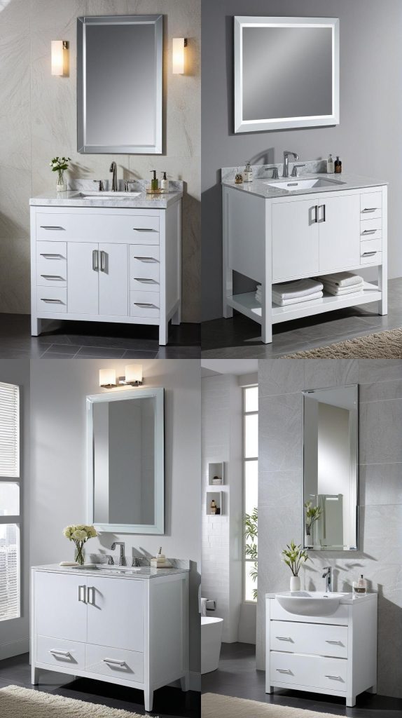 13. High Gloss Finish Vanity-Bathroom Vanity With Sink