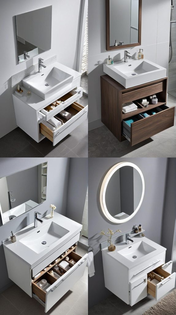 17. Floating Vanity with Underneath Storage-Bathroom Vanity With Sink