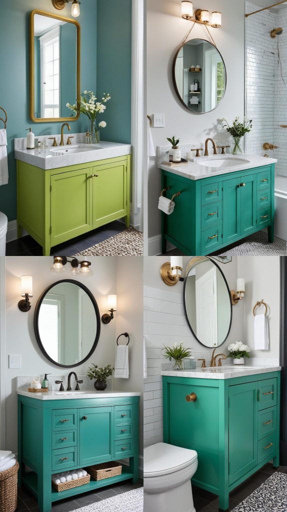 18. Bold Color Statement Vanity-Bathroom Vanity With Sink