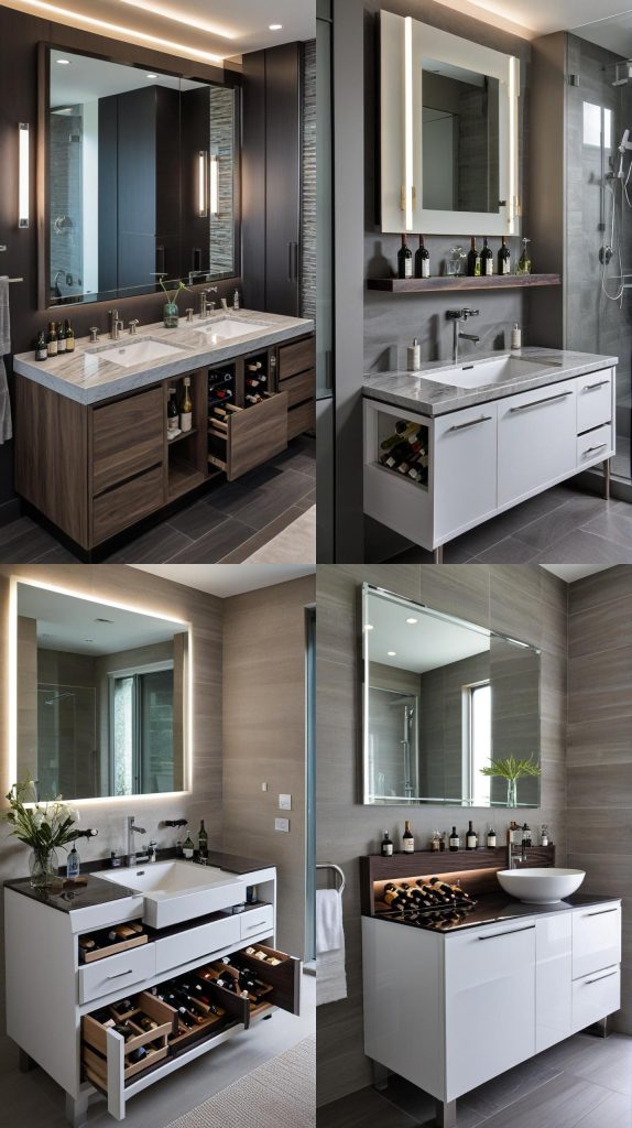 19. Vanity with Integrated Wine Cooler-Bathroom Vanity With Sink