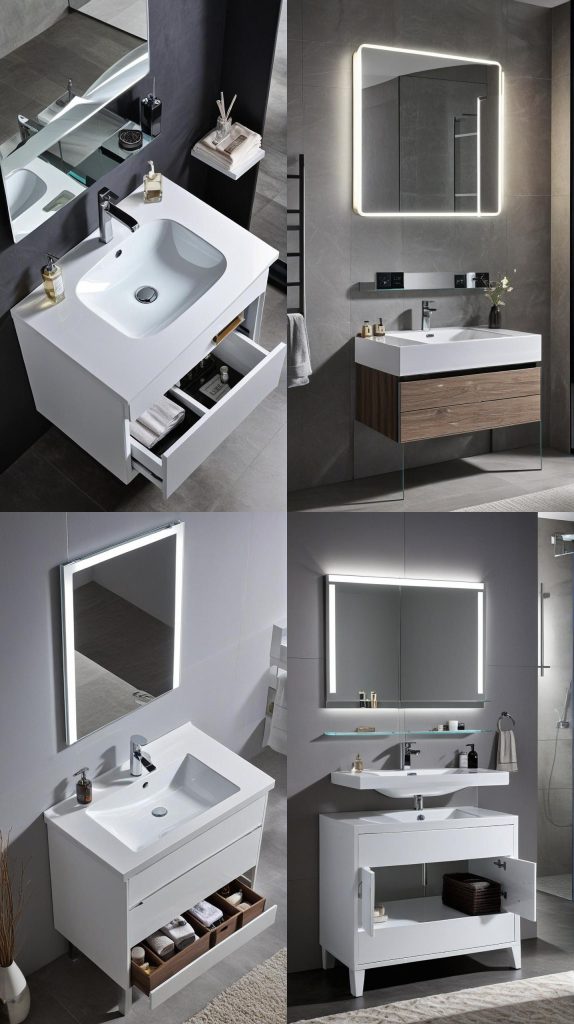 21. Vanity with Smart Mirror Technology-Bathroom Vanity With Sink