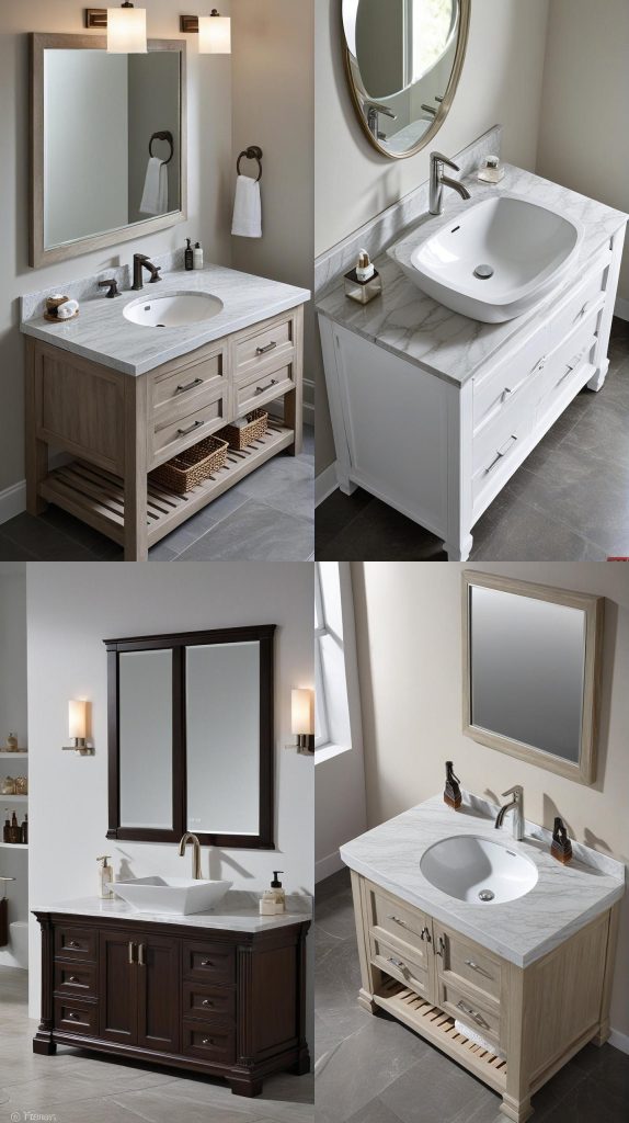 22. Natural Stone Countertop Vanity-Bathroom Vanity With Sink