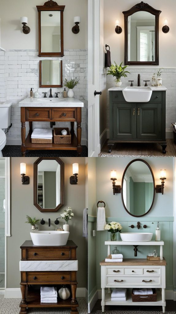 23. Antique Vanity with Modern Sink-Bathroom Vanity With Sink