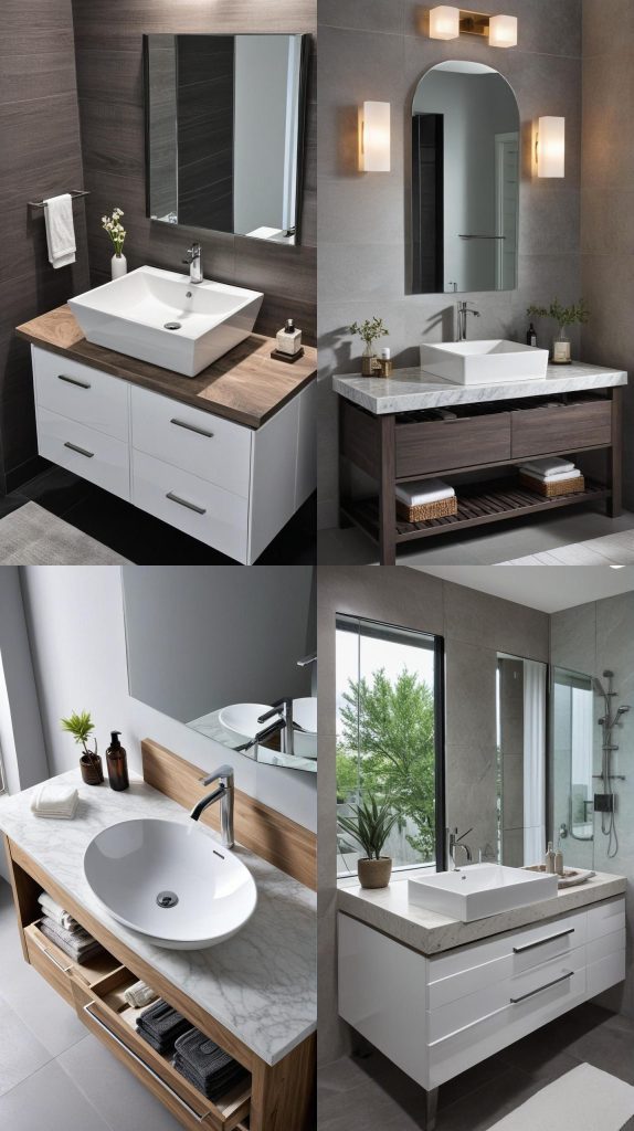 29. Multi-Layered Countertop Vanity-Bathroom Vanity With Sink