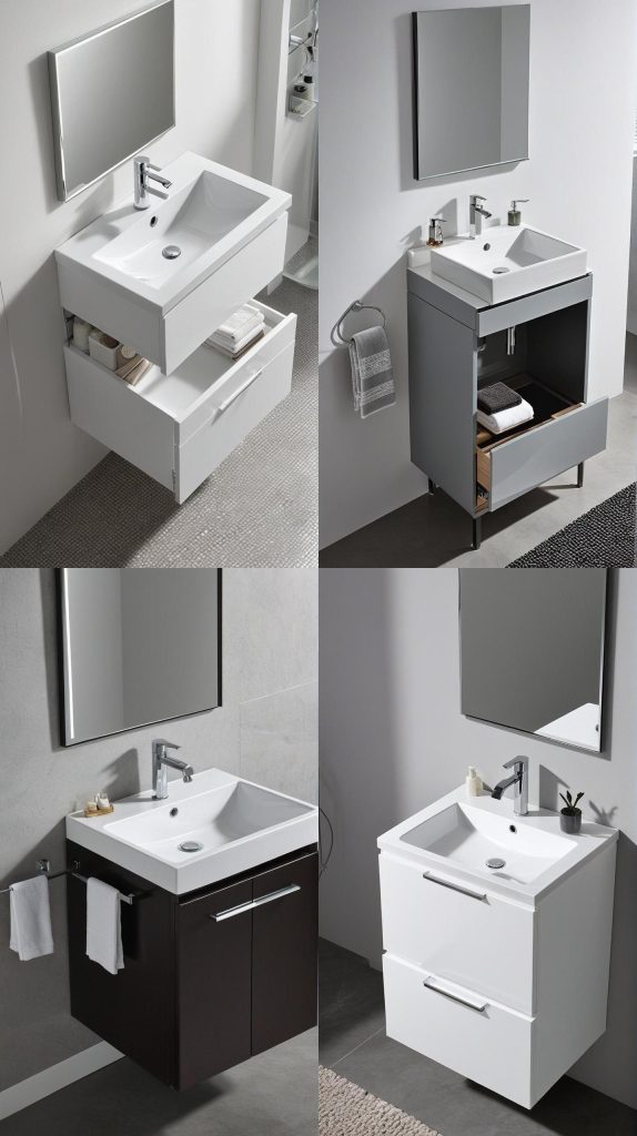 4. Wall-Mounted Compact Vanity-Bathroom Vanity With Sink