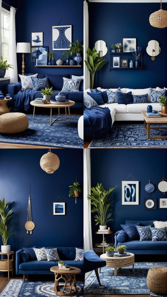 Indigo Dreamscape-Blue Boho Living Room