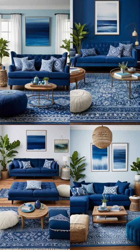 Blueberry Bliss-Blue Boho Living Room