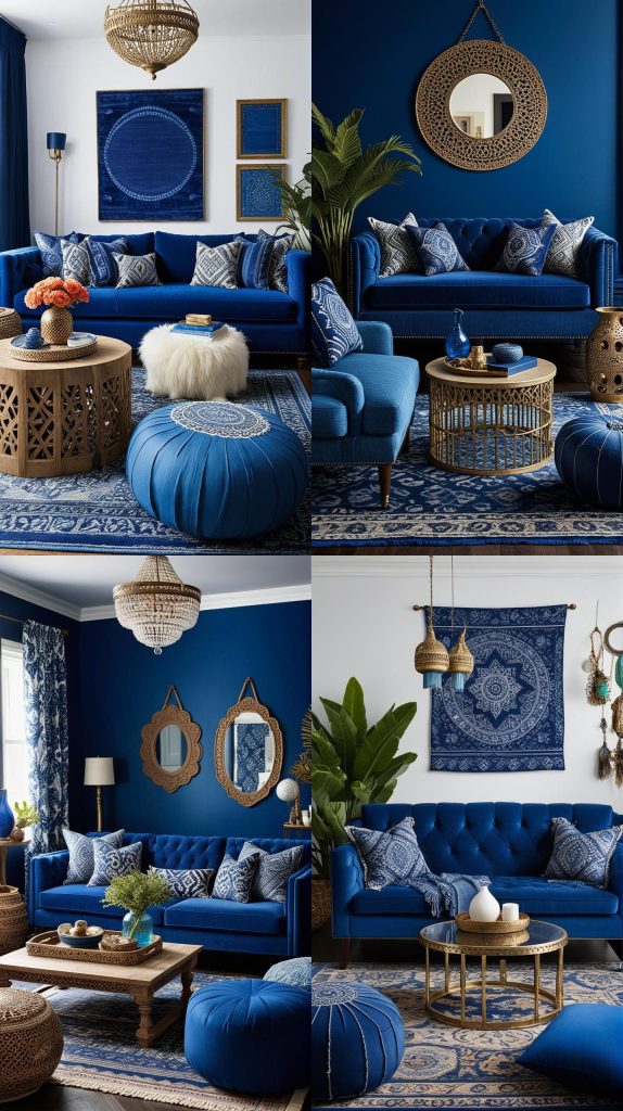 Royal Retreat-Blue Boho Living Room