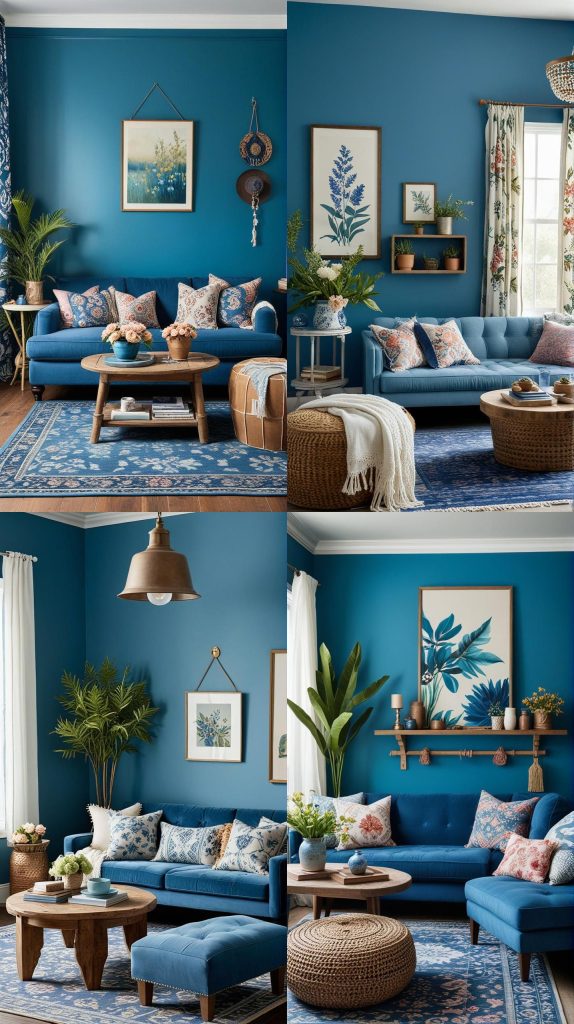 Blue Bell Beauty-Blue Boho Living Room