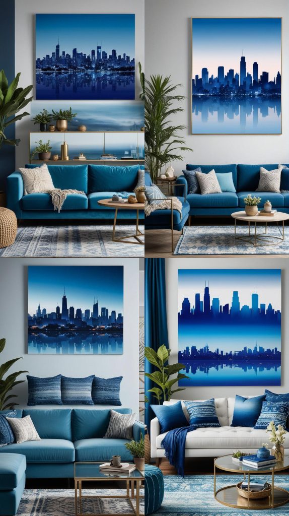 Skyline Splendor-Blue Boho Living Room