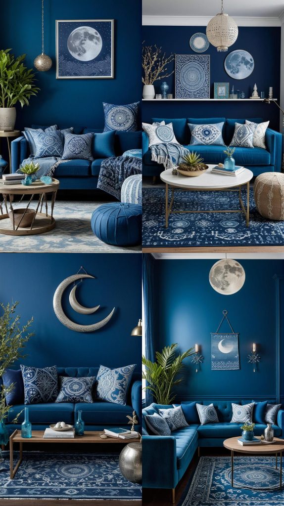 Blue Moon Magic-Blue Boho Living Room