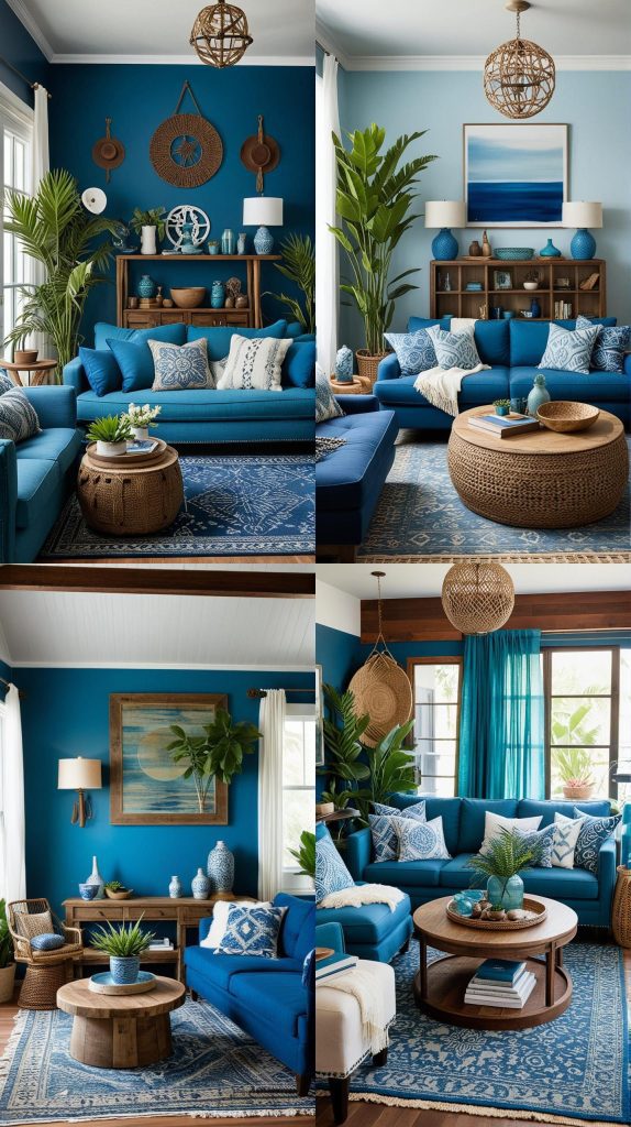 Pacific Peace-Blue Boho Living Room