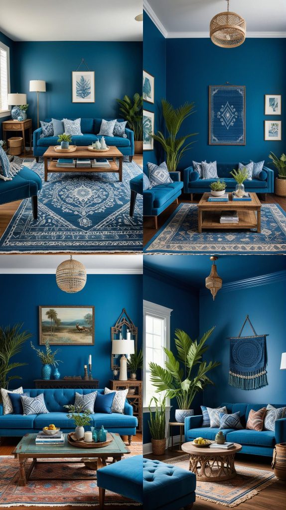 Harmony House-Blue Boho Living Room