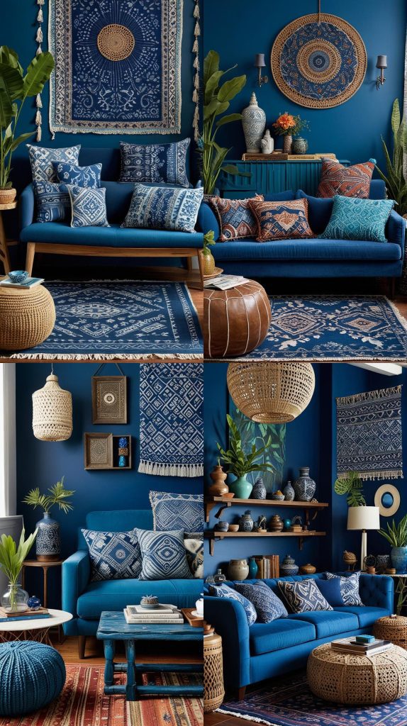 Bohemian Blues-Blue Boho Living Room