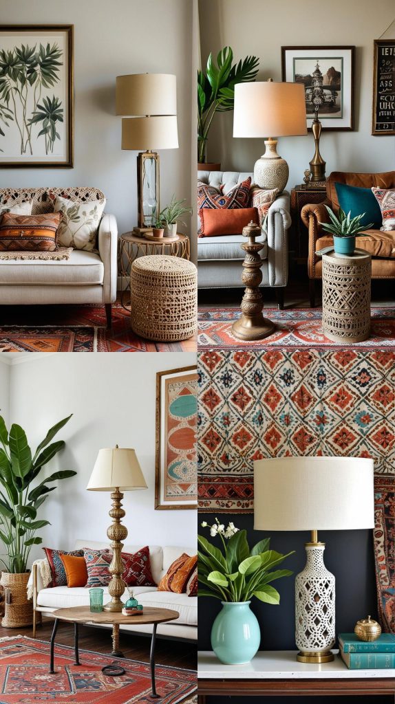 Find a Quirky Vintage Lamp to Add Character-Boho Chic Living Room