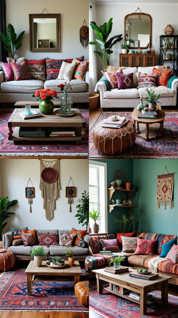 Use Repurposed Furniture for Unique Style-Boho Chic Living Room