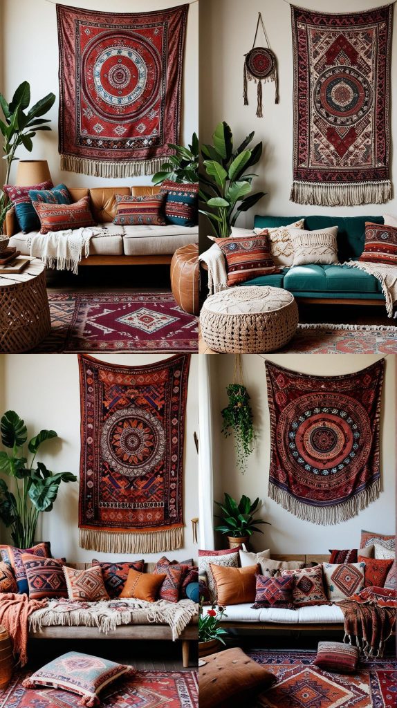 Hang Tapestries or Wall Hangings with Personal Meaning-Boho Chic Living Room