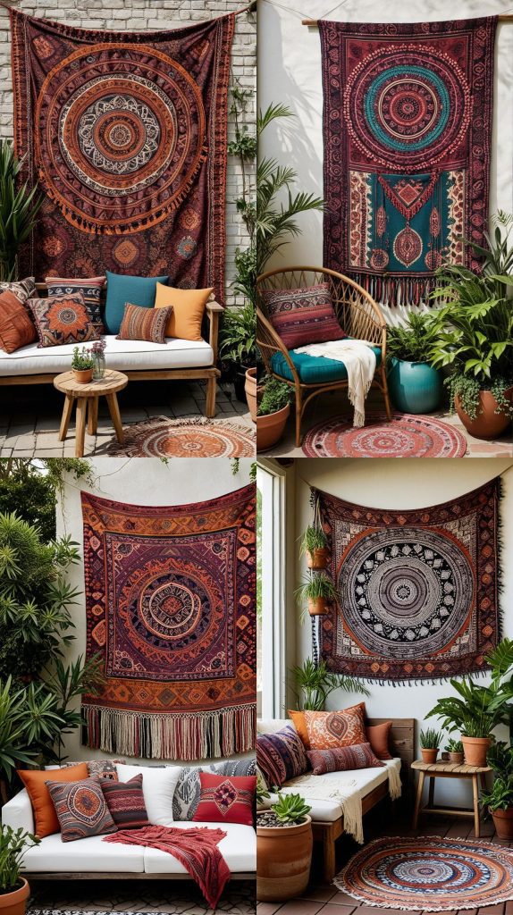 14. Tapestry Wall Hangings-Boho Outdoor Patio