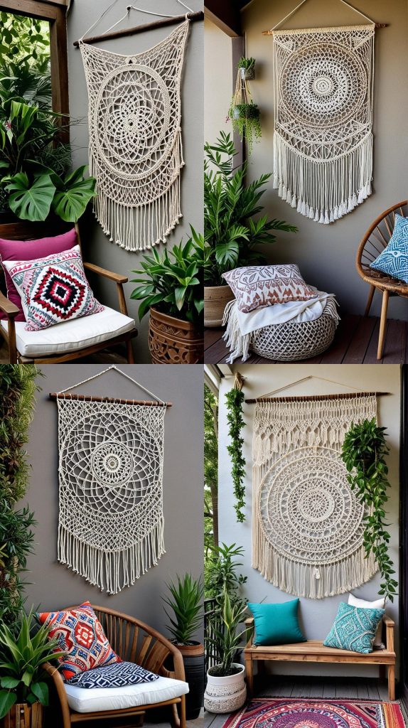 22. Boho String Art-Boho Outdoor Patio