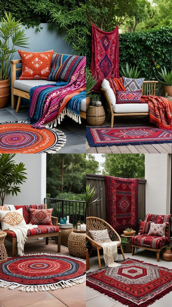 5. Global Textile Throw Blankets-Boho Outdoor Patio