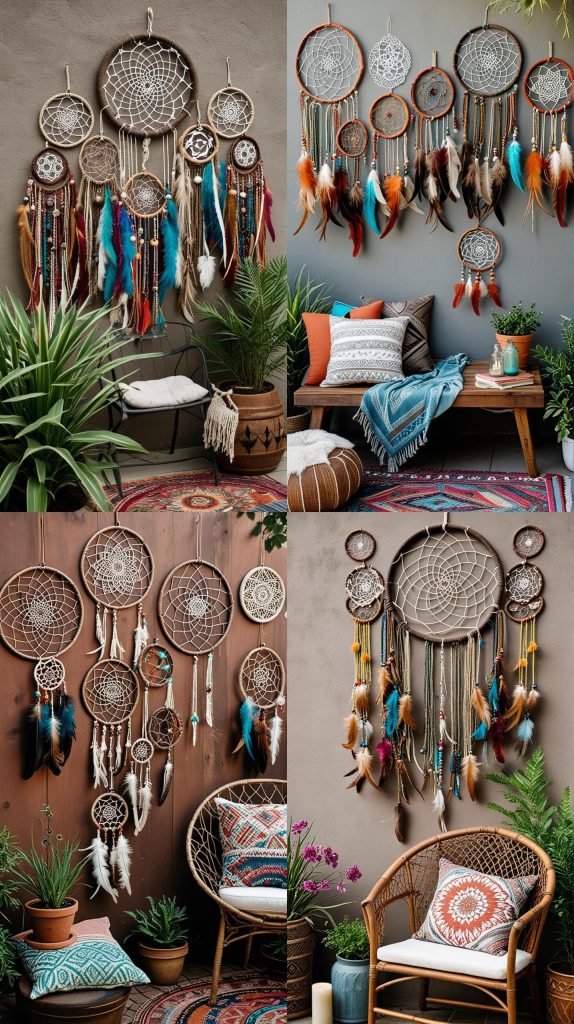 6. Dreamcatcher Wall Display-Boho Outdoor Patio