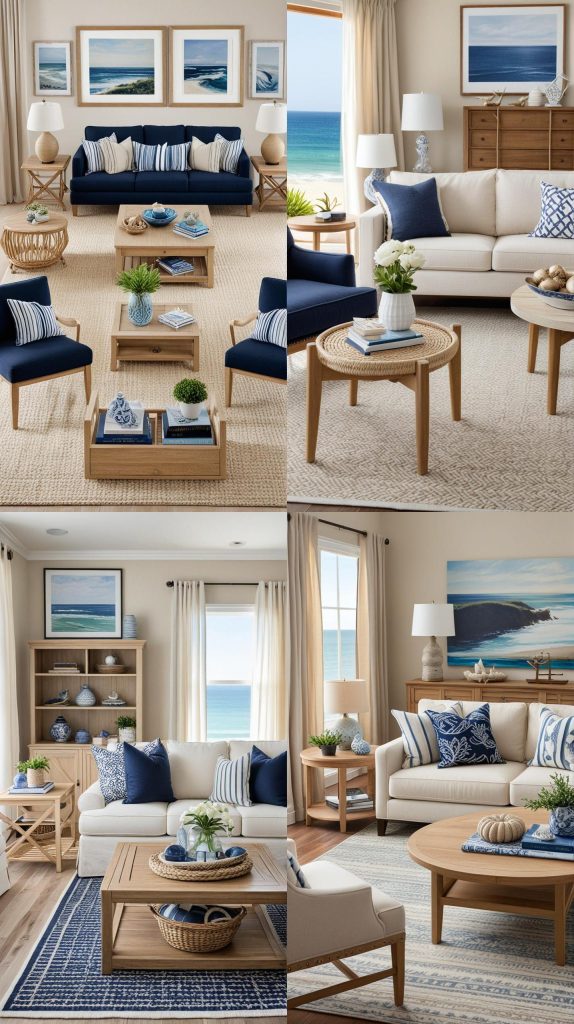 Design 1: Coastal Breeze with Beige Accents-Beige Living Room Design