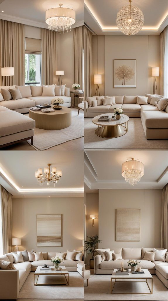 Design 16: Relaxing Retreat in Beige-Beige Living Room Design