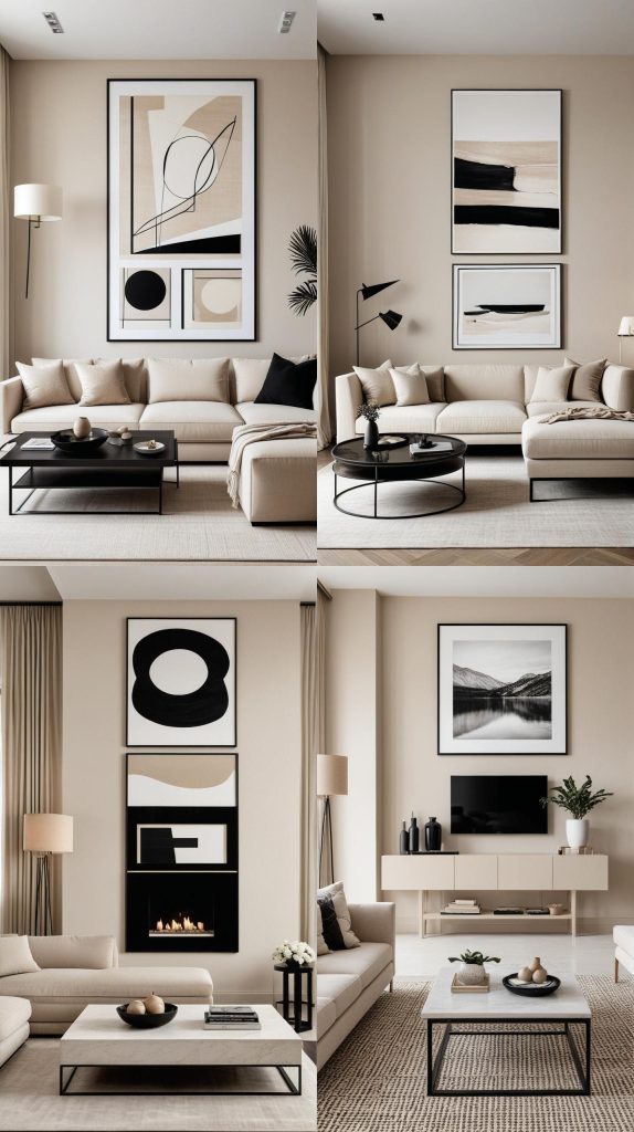 Design 2: Modern Minimalist Beige Oasis-Beige Living Room Design