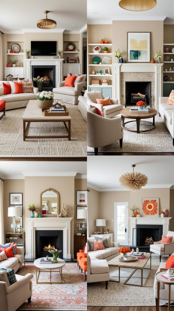 Design 25: Beige with a Splash of Color-Beige Living Room Design