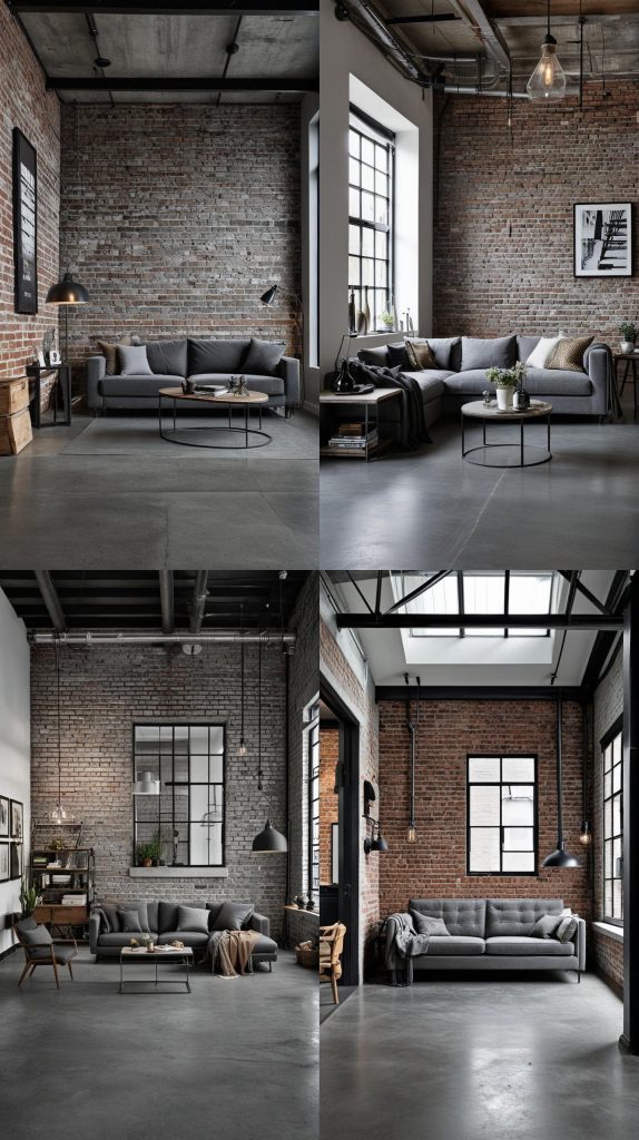 Design 3: Industrial Chic Grey-grey Living Room