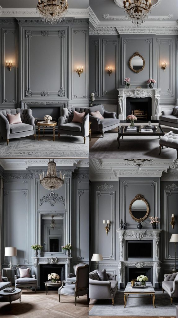 Design 8: Traditional Elegance-grey Living Room