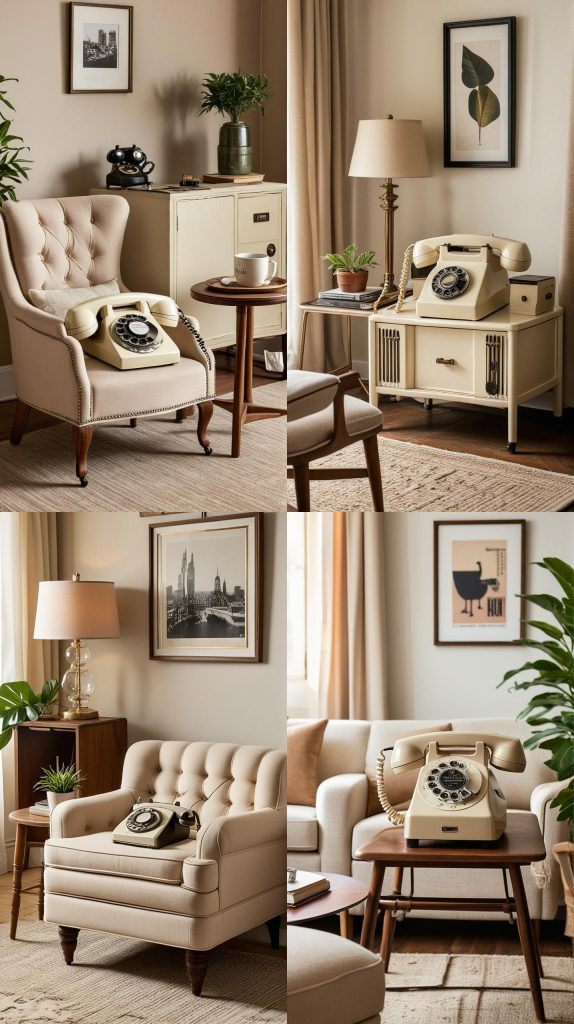 Design 9: Vintage Vibes in Beige-Beige Living Room Design