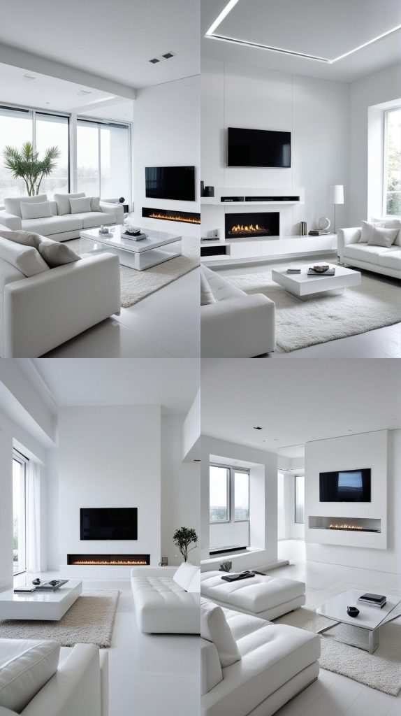 Futuristic Flair-white Living Room