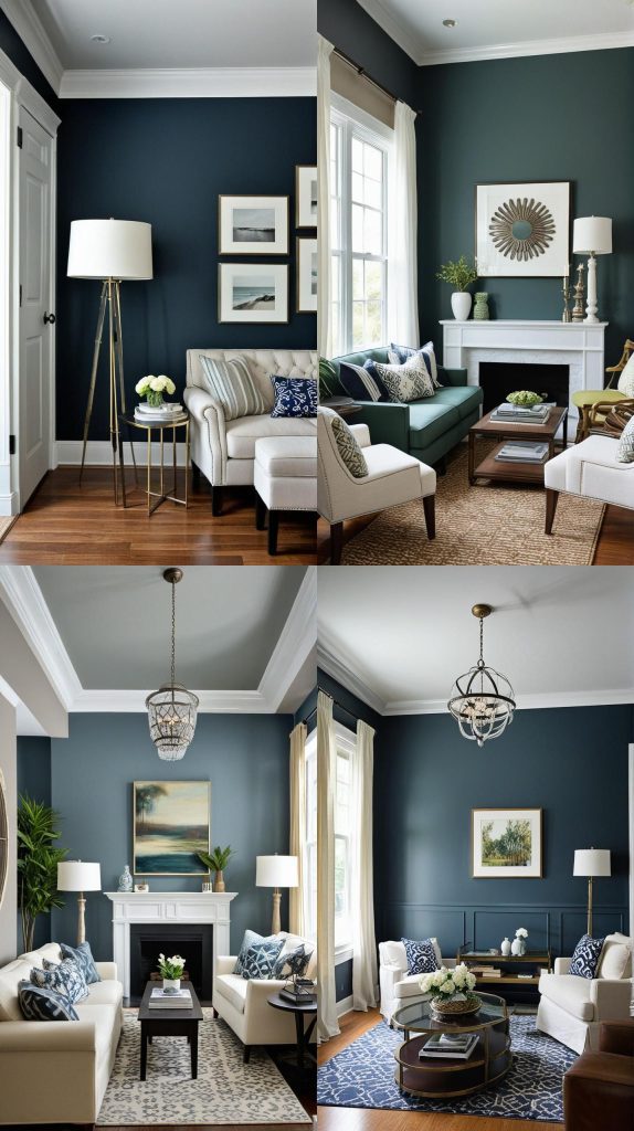 Paint an Accent Wall to Add Depth-Long Narrow Living Room