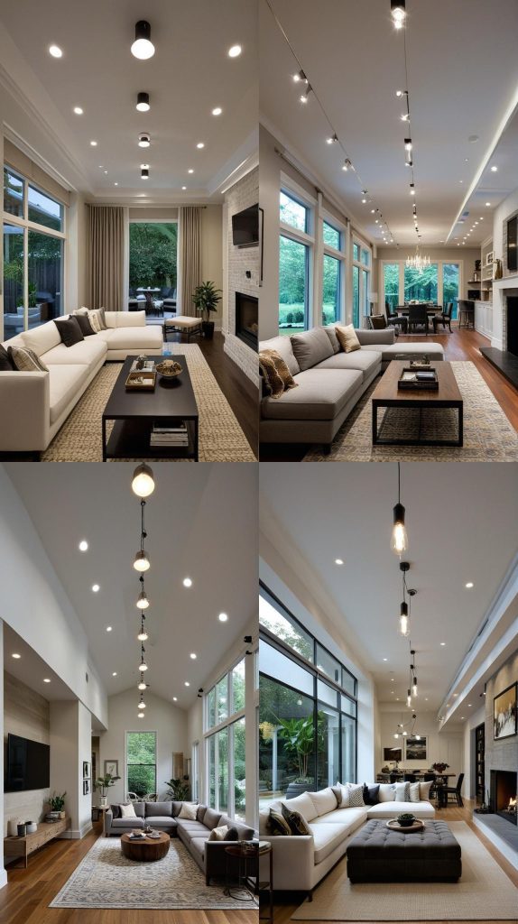 Install Track Lighting to Highlight Key Areas-Long Narrow Living Room