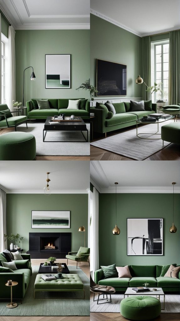 Modern Minimalist Green-Green Living Room Designs