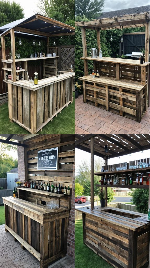 1. Rustic Pallet Bar-Outdoor Bar