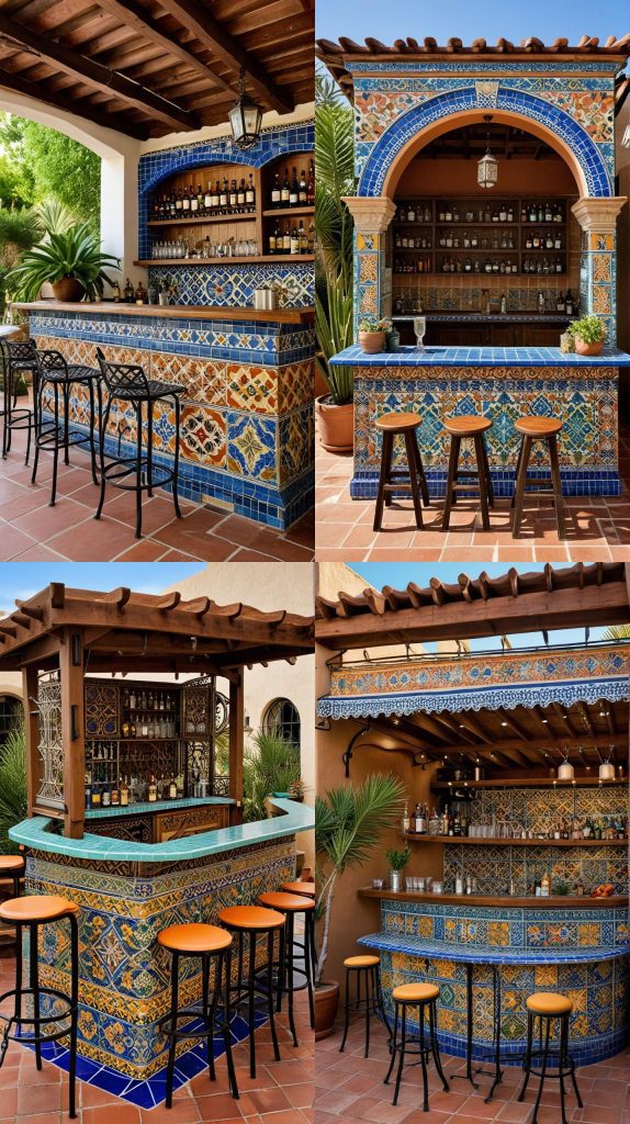 12. Mediterranean Tile Bar-Outdoor Bar