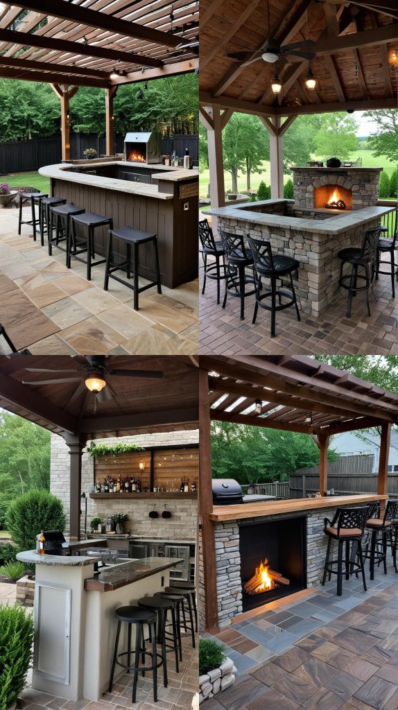 16. Patio Bar with Fire Pit-Outdoor Bar