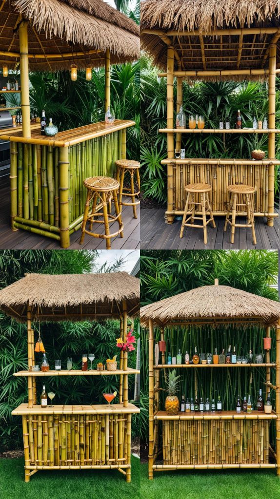 2. Tiki-Themed Bamboo Bar-Outdoor Bar