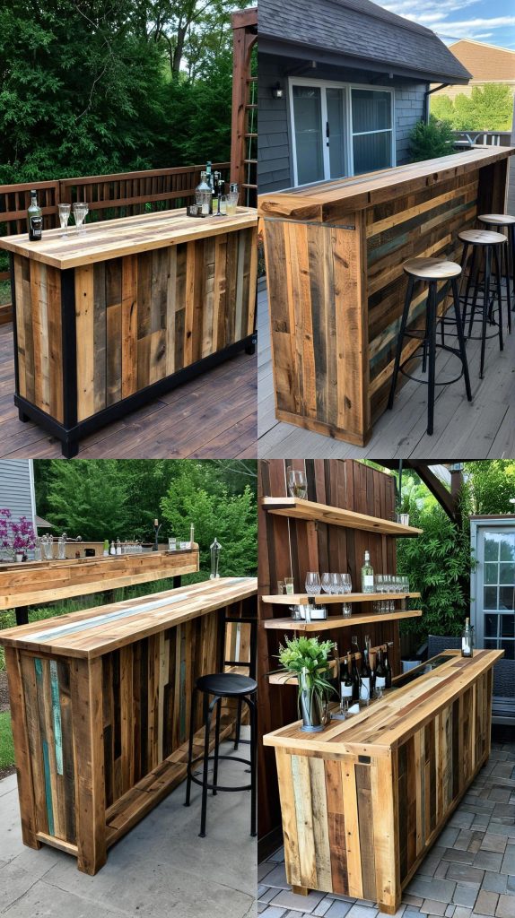 4. Reclaimed Wood Bar-Outdoor Bar