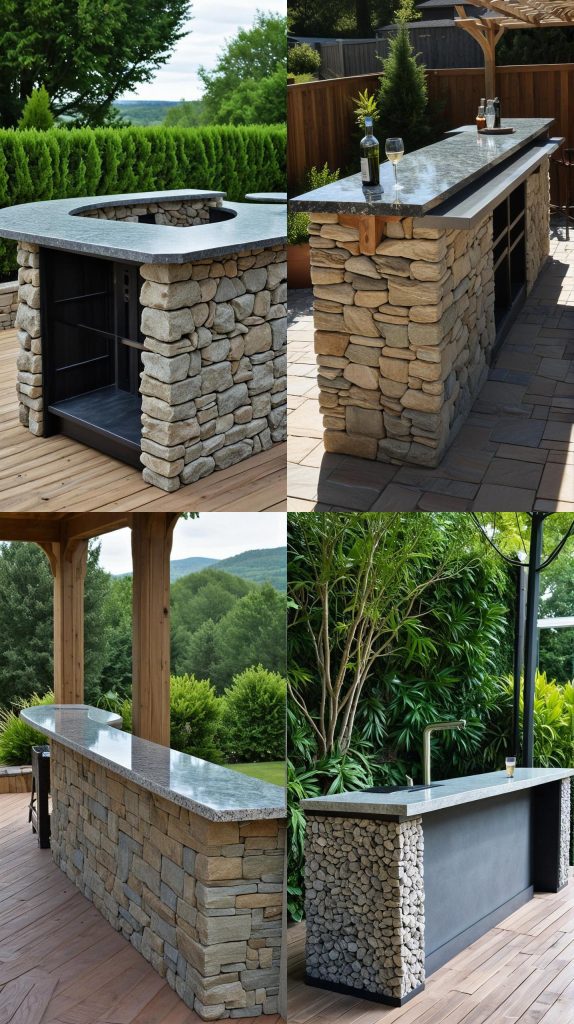 5. Stone and Granite Counter Bar-Outdoor Bar