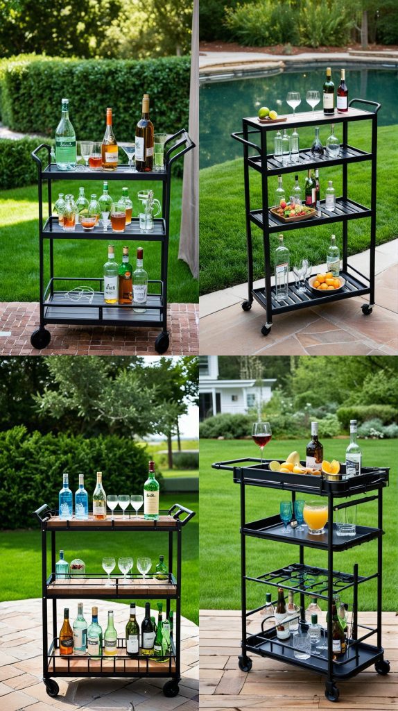 6. Portable Bar Cart-Outdoor Bar